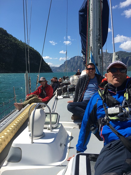 Up Lysefjord on a boat