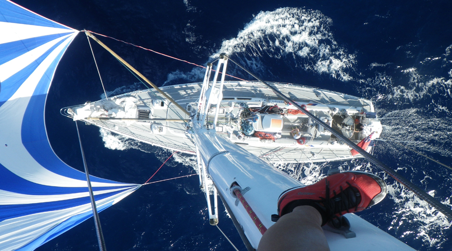 Aerial view of Challenger 72 in the Atlantic Ocean during the 2026 ARC Rally