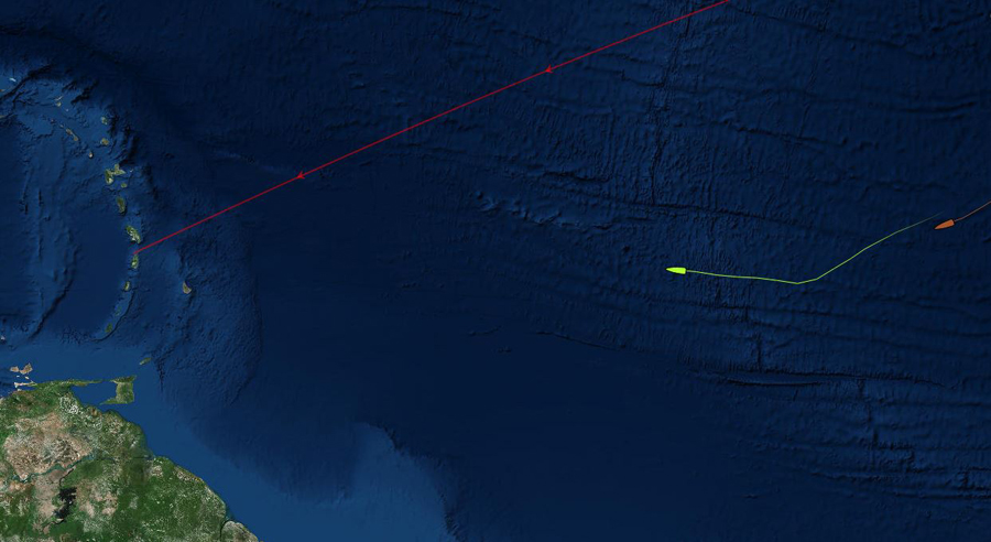 Challenger 2 this morning is making good progress in roughly the right direction.