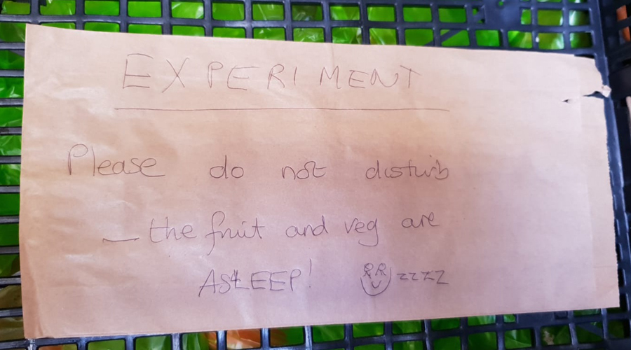 Long Voyage Fruit and Veg Preserving Experiment - Sign