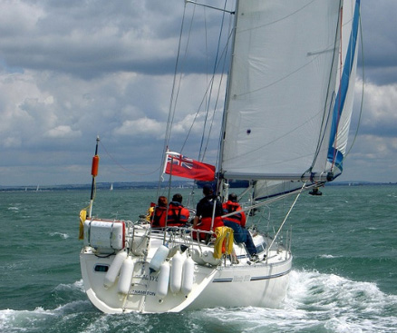 Down wind sailing on a Competent Crew course