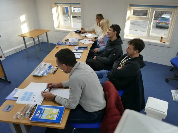 First Class Sailing students having just moored in a Southampton marina